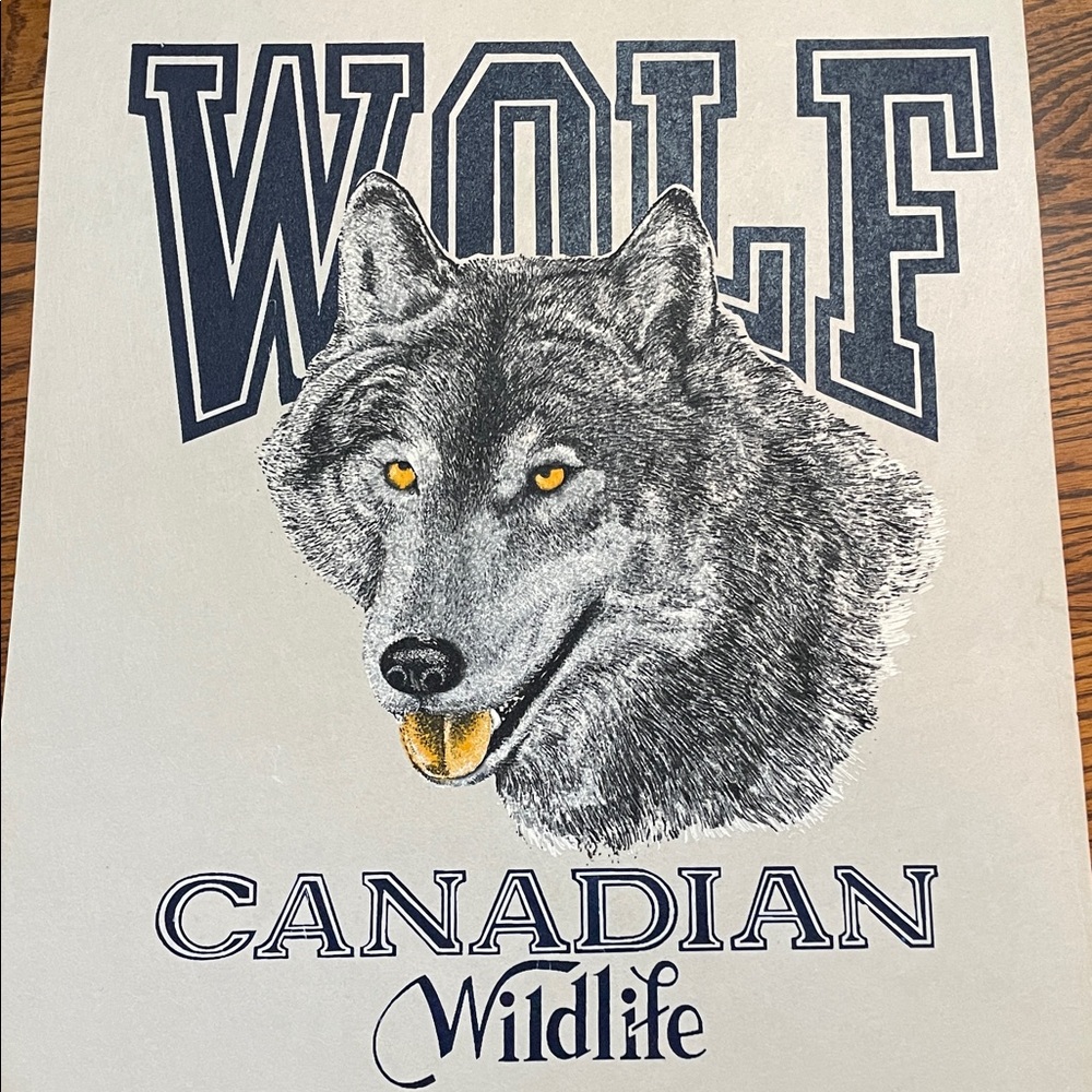 Vintage Canadian Wildlife Wolf Art Print Heavy Textured Felt Paper 14x18 - Picture 11 of 12